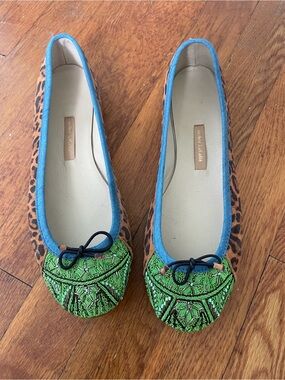 Meher Kakalia Bizi Ballet Flat: leopard suade sides